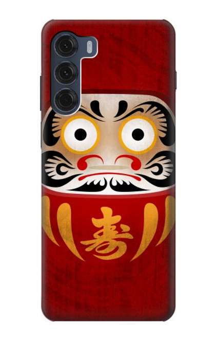 W3023 Japan Good Luck Daruma Doll Hard Case and Leather Flip Case For Motorola Moto G200 5G