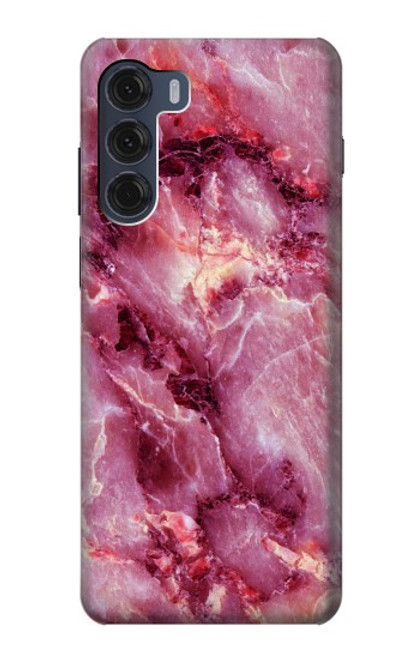 W3052 Pink Marble Graphic Printed Hard Case and Leather Flip Case For Motorola Moto G200 5G