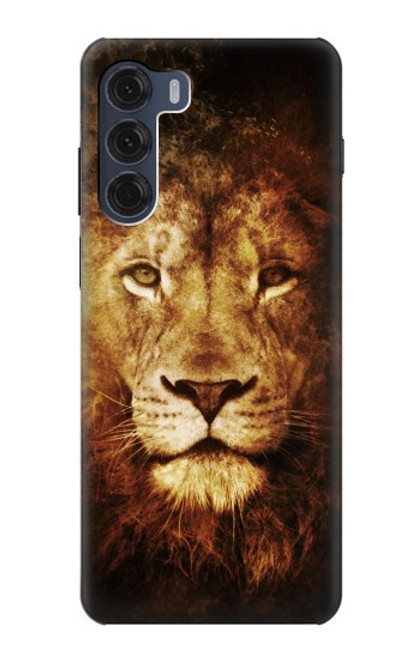 W3182 Lion Hard Case and Leather Flip Case For Motorola Moto G200 5G