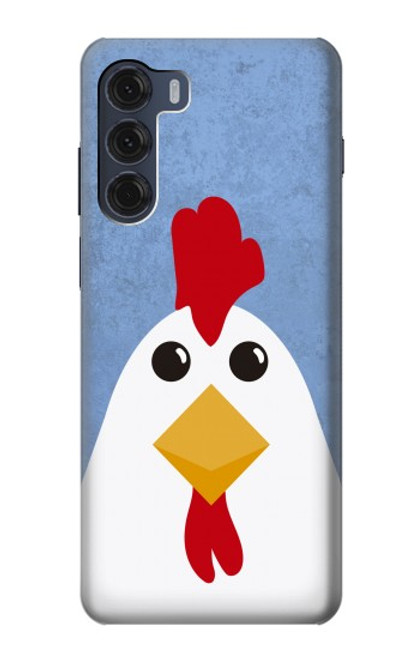 W3254 Chicken Cartoon Hard Case and Leather Flip Case For Motorola Moto G200 5G