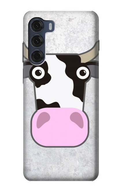 W3257 Cow Cartoon Hard Case and Leather Flip Case For Motorola Moto G200 5G