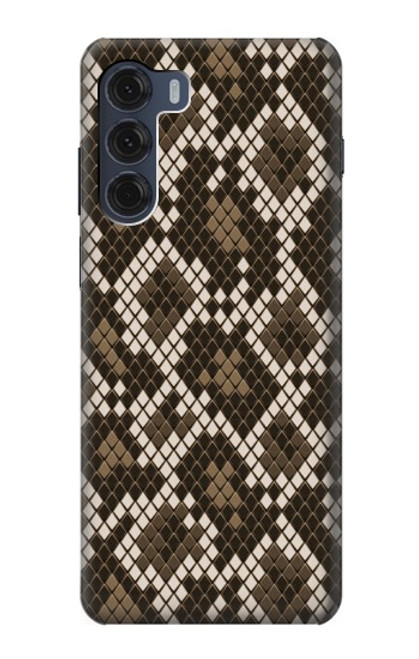 W3389 Seamless Snake Skin Pattern Graphic Hard Case and Leather Flip Case For Motorola Moto G200 5G