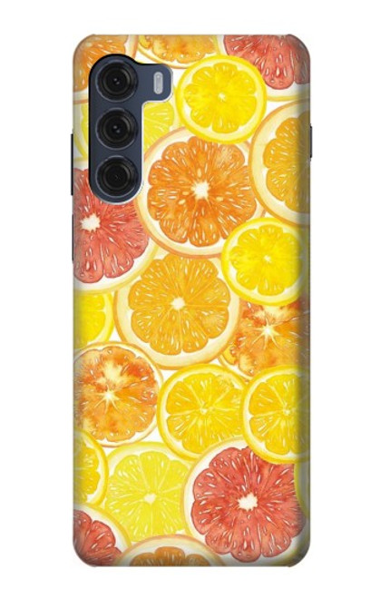 W3408 Lemon Hard Case and Leather Flip Case For Motorola Moto G200 5G