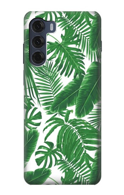 W3457 Paper Palm Monstera Hard Case and Leather Flip Case For Motorola Moto G200 5G