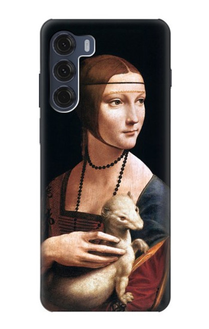 W3471 Lady Ermine Leonardo da Vinci Hard Case and Leather Flip Case For Motorola Moto G200 5G