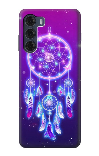 W3484 Cute Galaxy Dream Catcher Hard Case and Leather Flip Case For Motorola Moto G200 5G