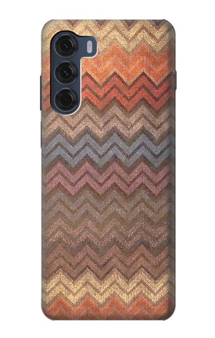 W3752 Zigzag Fabric Pattern Graphic Printed Hard Case and Leather Flip Case For Motorola Moto G200 5G