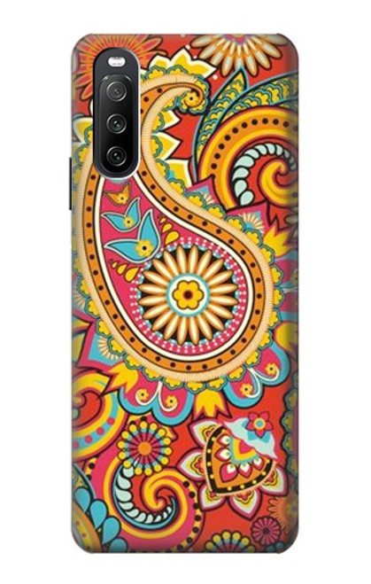 W3402 Floral Paisley Pattern Seamless Hard Case and Leather Flip Case For Sony Xperia 10 III Lite