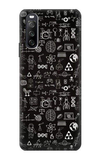 W3426 Blackboard Science Hard Case and Leather Flip Case For Sony Xperia 10 III Lite