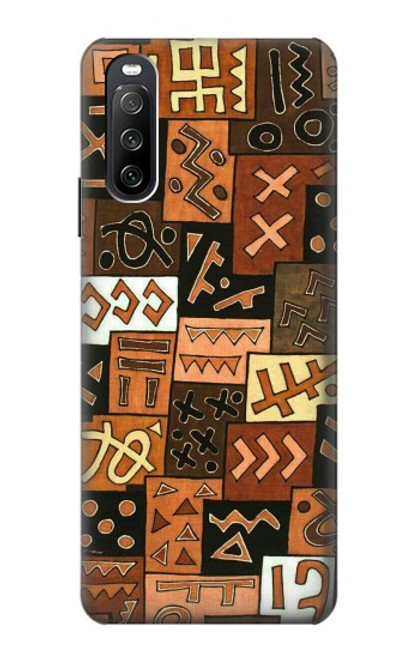 W3460 Mali Art Pattern Hard Case and Leather Flip Case For Sony Xperia 10 III Lite