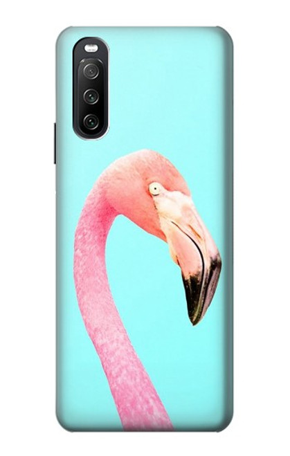 W3708 Pink Flamingo Hard Case and Leather Flip Case For Sony Xperia 10 III Lite