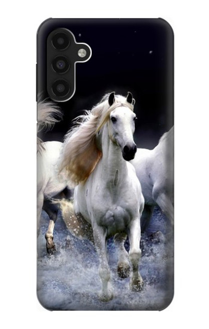 W0246 White Horse Hard Case and Leather Flip Case For Samsung Galaxy A13 4G