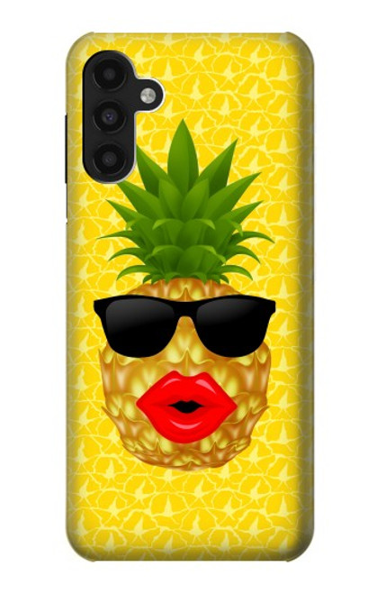 W2443 Funny Pineapple Sunglasses Kiss Hard Case and Leather Flip Case For Samsung Galaxy A13 4G