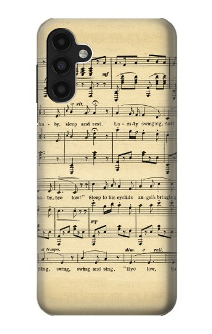 W2504 Vintage Music Sheet Hard Case and Leather Flip Case For Samsung Galaxy A13 4G