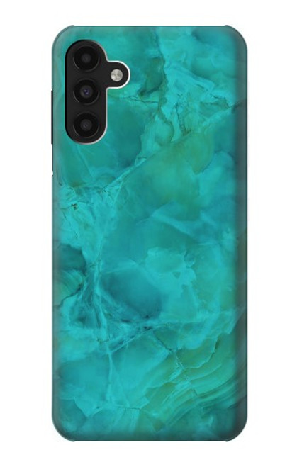 W3147 Aqua Marble Stone Hard Case and Leather Flip Case For Samsung Galaxy A13 4G