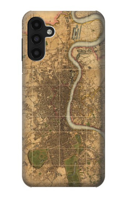 W3230 Vintage Map of London Hard Case and Leather Flip Case For Samsung Galaxy A13 4G