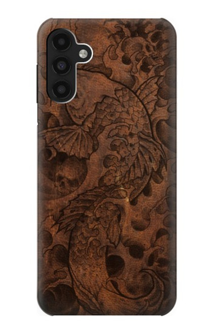 W3405 Fish Tattoo Leather Graphic Print Hard Case and Leather Flip Case For Samsung Galaxy A13 4G