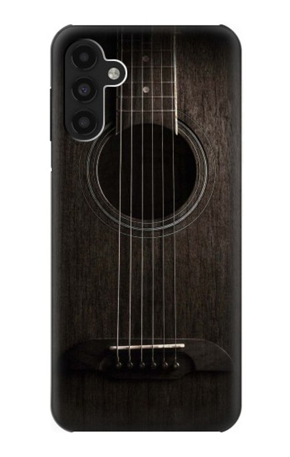 W3834 Old Woods Black Guitar Hard Case and Leather Flip Case For Samsung Galaxy A13 4G