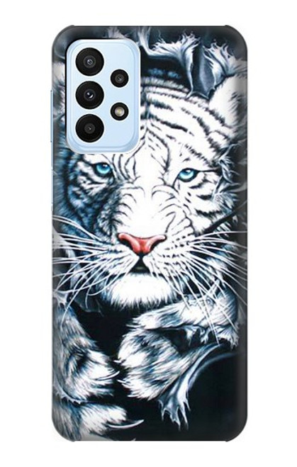 W0265 White Tiger Hard Case and Leather Flip Case For Samsung Galaxy A23