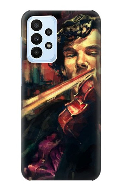 W0723 Violin Art Paint Hard Case and Leather Flip Case For Samsung Galaxy A23