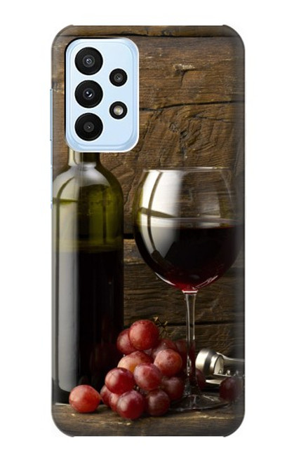 W1316 Grapes Bottle and Glass of Red Wine Hard Case and Leather Flip Case For Samsung Galaxy A23