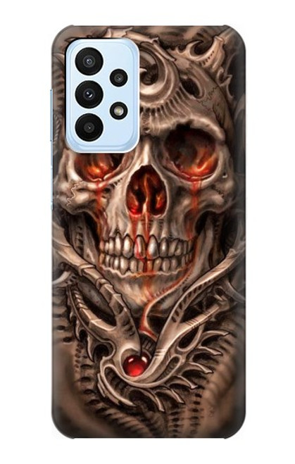 W1675 Skull Blood Tattoo Hard Case and Leather Flip Case For Samsung Galaxy A23