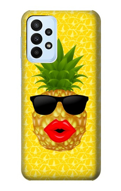 W2443 Funny Pineapple Sunglasses Kiss Hard Case and Leather Flip Case For Samsung Galaxy A23