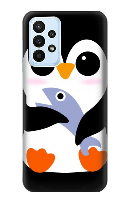 W2631 Cute Baby Penguin Hard Case and Leather Flip Case For Samsung Galaxy A23