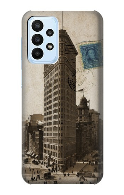 W2832 New York 1903 Flatiron Building Postcard Hard Case and Leather Flip Case For Samsung Galaxy A23