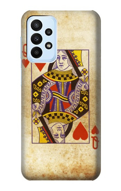 W2833 Poker Card Queen Hearts Hard Case and Leather Flip Case For Samsung Galaxy A23