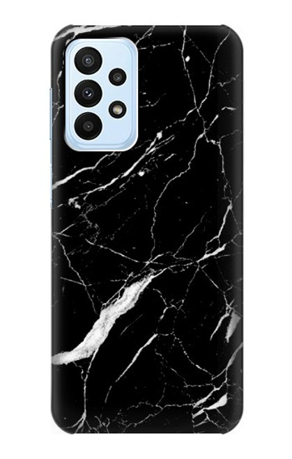 W2895 Black Marble Graphic Printed Hard Case and Leather Flip Case For Samsung Galaxy A23