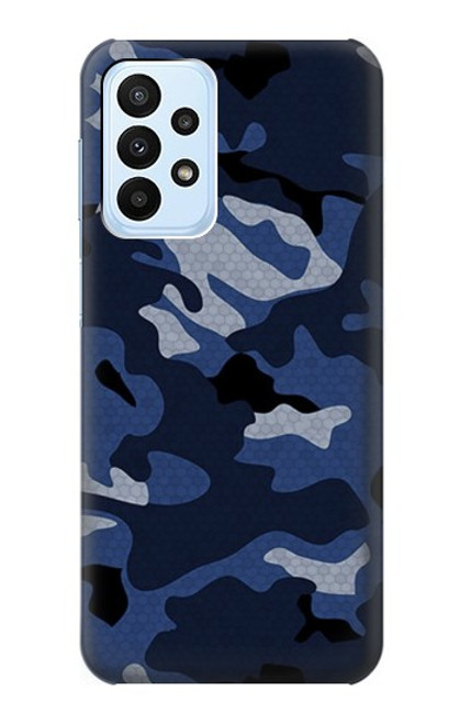 W2959 Navy Blue Camo Camouflage Hard Case and Leather Flip Case For Samsung Galaxy A23