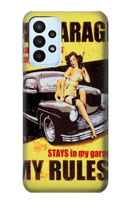 W3198 My Garage Pinup Girl Hard Case and Leather Flip Case For Samsung Galaxy A23