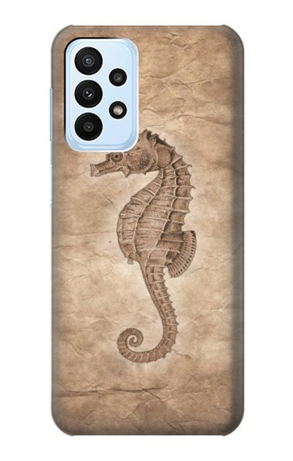 W3214 Seahorse Skeleton Fossil Hard Case and Leather Flip Case For Samsung Galaxy A23