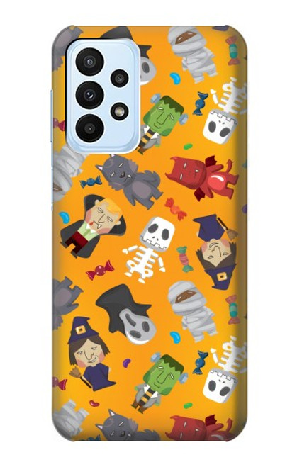 W3275 Cute Halloween Cartoon Pattern Hard Case and Leather Flip Case For Samsung Galaxy A23