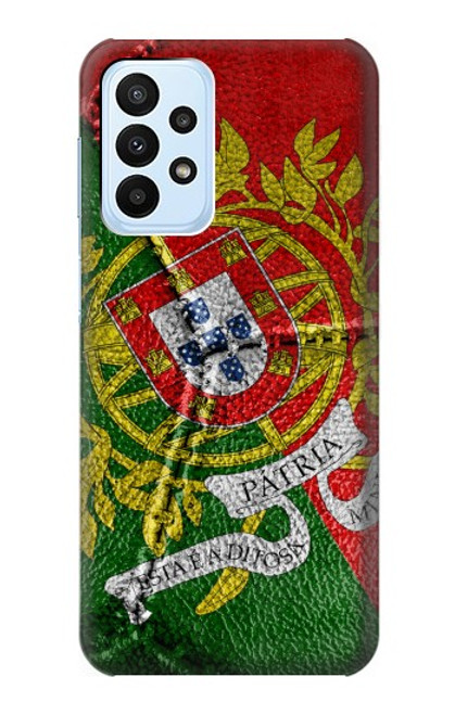 W3300 Portugal Flag Vintage Football Graphic Hard Case and Leather Flip Case For Samsung Galaxy A23