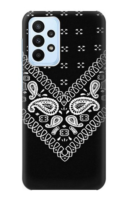 W3363 Bandana Black Pattern Hard Case and Leather Flip Case For Samsung Galaxy A23