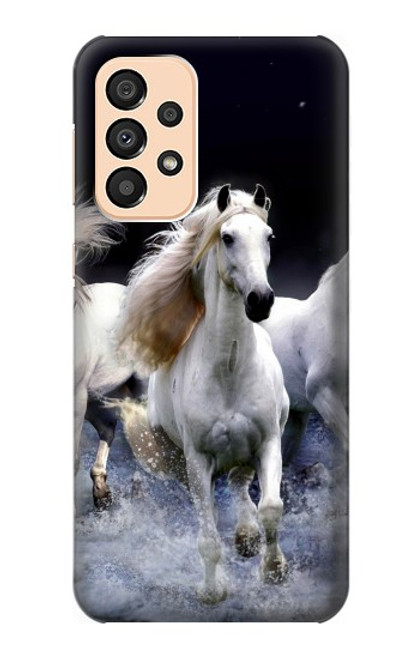 W0246 White Horse Hard Case and Leather Flip Case For Samsung Galaxy A33 5G