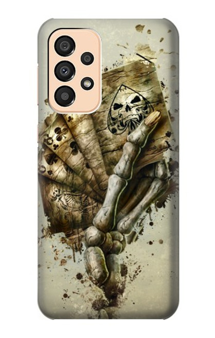 W0550 Skull Card Poker Hard Case and Leather Flip Case For Samsung Galaxy A33 5G