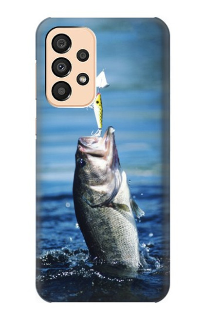 W1594 Bass Fishing Hard Case and Leather Flip Case For Samsung Galaxy A33 5G