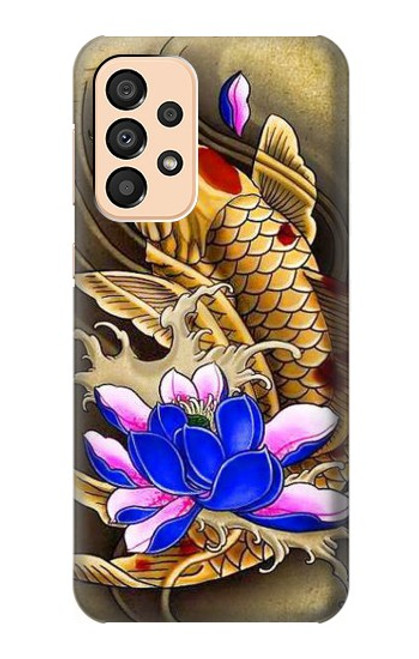 W1604 Carp Koi Fish Japanese Tattoo Hard Case and Leather Flip Case For Samsung Galaxy A33 5G