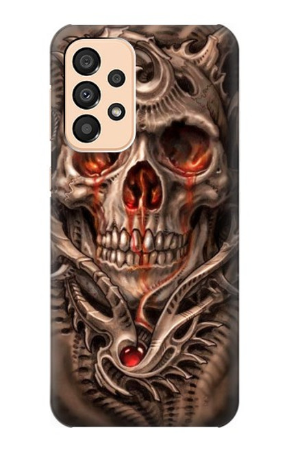 W1675 Skull Blood Tattoo Hard Case and Leather Flip Case For Samsung Galaxy A33 5G