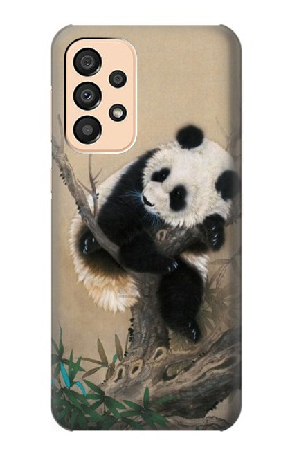 W2210 Panda Fluffy Art Painting Hard Case and Leather Flip Case For Samsung Galaxy A33 5G