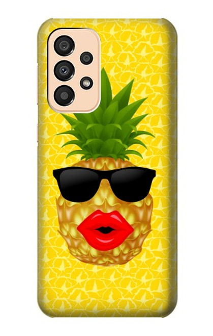 W2443 Funny Pineapple Sunglasses Kiss Hard Case and Leather Flip Case For Samsung Galaxy A33 5G