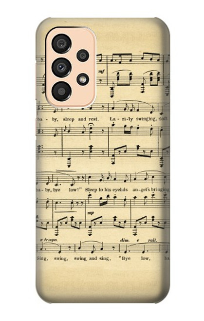 W2504 Vintage Music Sheet Hard Case and Leather Flip Case For Samsung Galaxy A33 5G