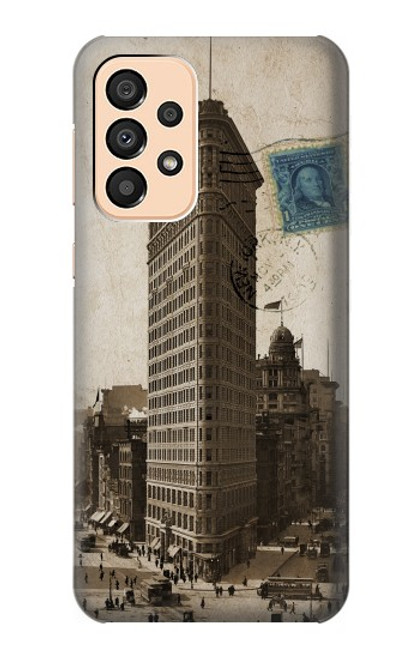 W2832 New York 1903 Flatiron Building Postcard Hard Case and Leather Flip Case For Samsung Galaxy A33 5G
