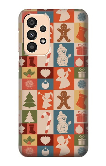 W2854 Cute Xmas Pattern Hard Case and Leather Flip Case For Samsung Galaxy A33 5G