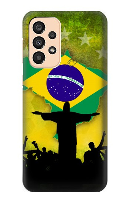 W2981 Brazil Football Soccer Hard Case and Leather Flip Case For Samsung Galaxy A33 5G