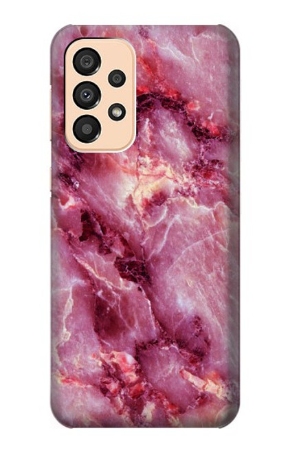 W3052 Pink Marble Graphic Printed Hard Case and Leather Flip Case For Samsung Galaxy A33 5G