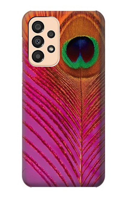 W3201 Pink Peacock Feather Hard Case and Leather Flip Case For Samsung Galaxy A33 5G